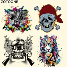 ZOTOONE железные нашивки на одежду Красочные тигровый Череп украшения DIY полосы аппликация на футболку пользовательские патч наклейки