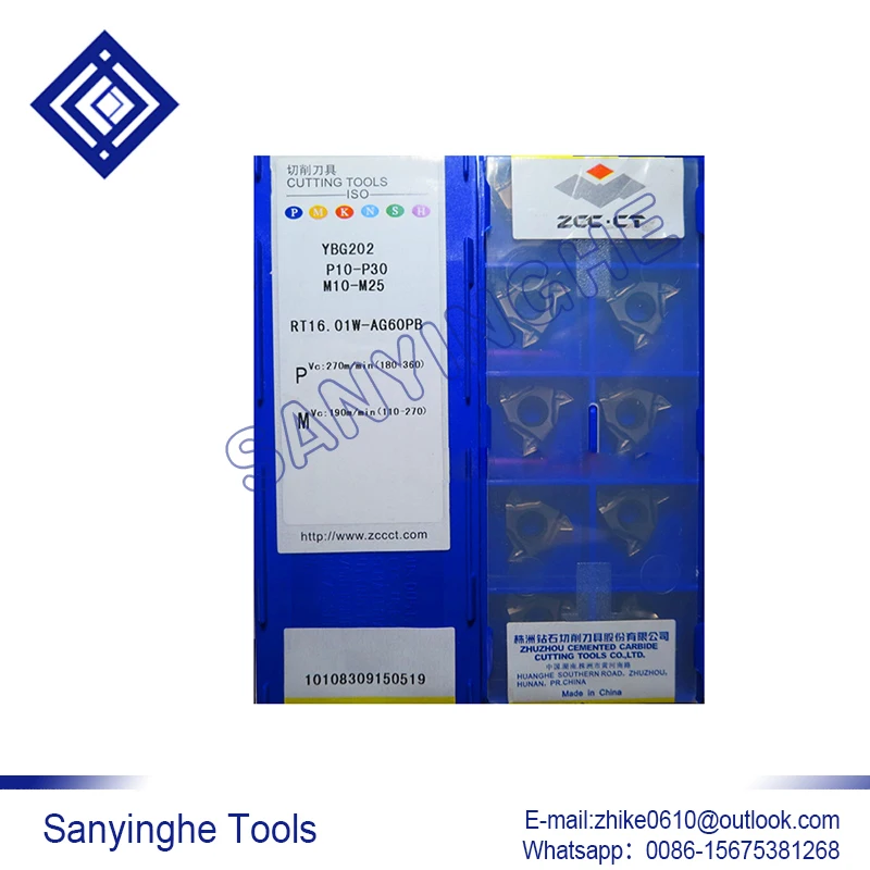

10pcs/lots YBG202 RT16.01W-AG60PB cnc carbide threading inserts, turning inserts
