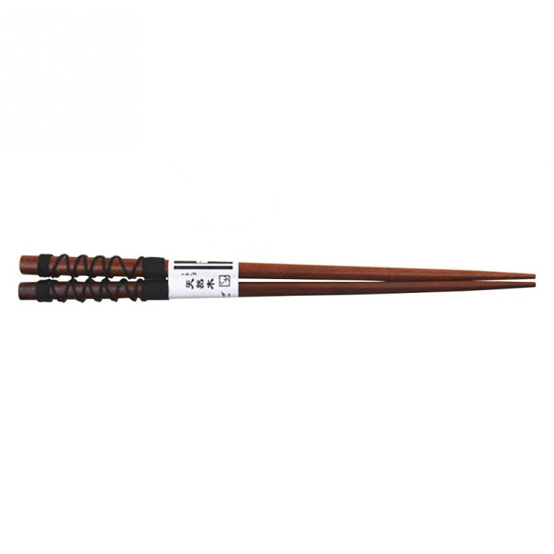 Japanese-Style Natural Handmade Wood Baby Chopsticks Japan/China Eating Ware Chop Sticks With String Round - Color: 5