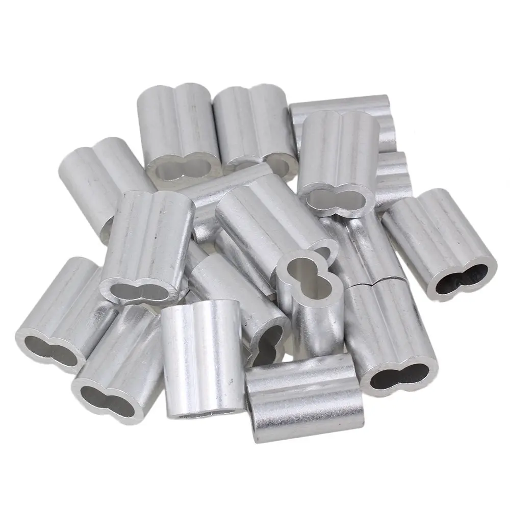 Buy 6mm Double Ferrules Sliver Aluminum Crimping Loop