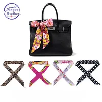 Cheapest women ladies headband silk scarf  Fashion Scarf Hair Bags Handle Decoration Tie Multifunction Hand Ribbon Scarf 1