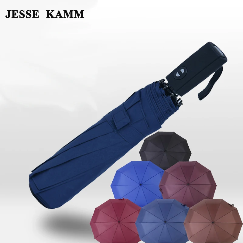 

JESSE KAMM Large Big For Women Men Umbrella Oversized folding double three fold umbrella male dual fully-automatic schoolgirl
