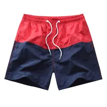 Летние мужские модные контрастные повседневные трендовые шорты, пляжные штаны, большие штаны с поясом, прямые шорты