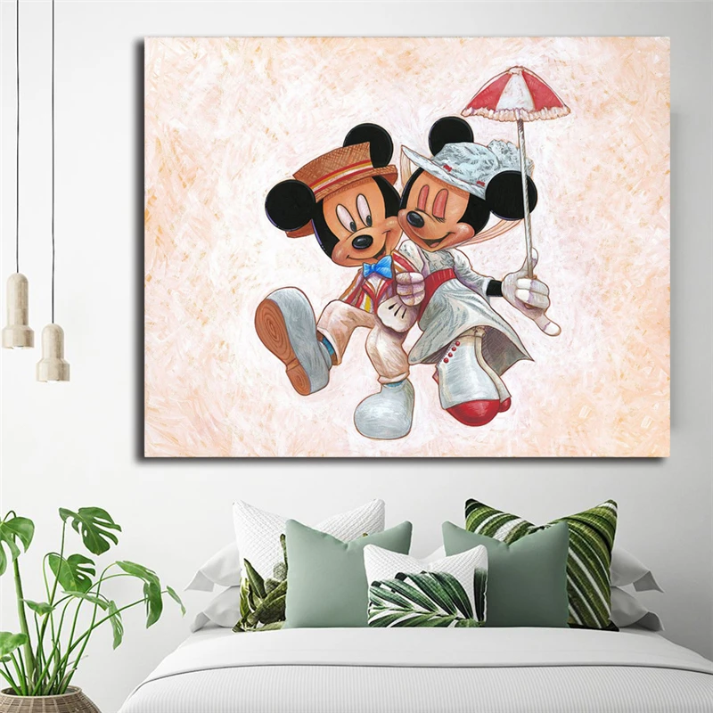 

The Perfect Couple Mickey Minnie Mouse Art Canvas Poster Painting Wall Picture Print Home Bedroom Decoration Accessories Artwork