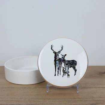 

Nordic ceramic jewelry storage box creative animal Phnom Penh ornaments collective large capacity box quality gift for friend