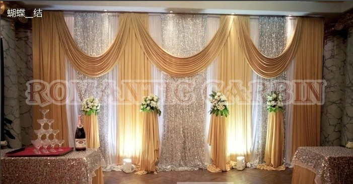 3 м * 6 золотой свадебный фон с серебряными блестками свадебное украшение|weddings