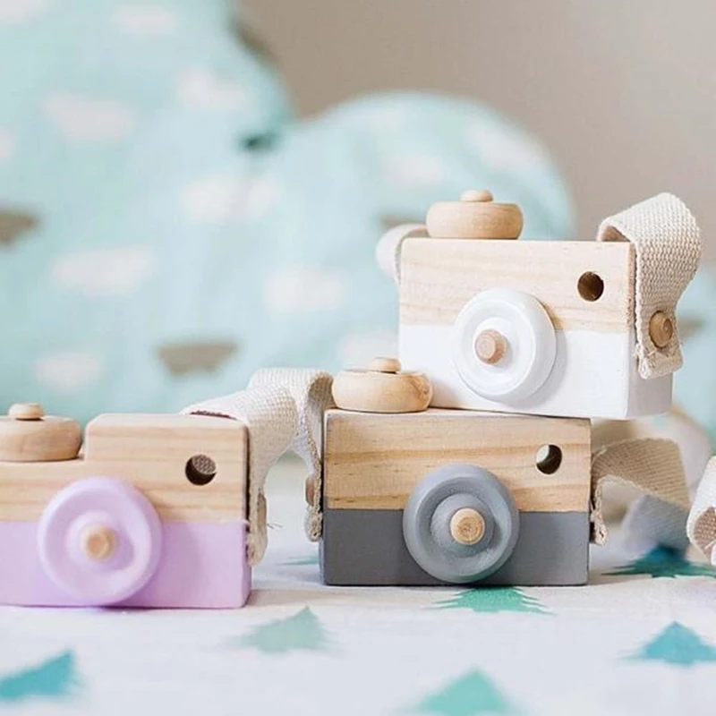 Vitoki Colorful Wooden Camera Toy Gifts Kids 9.5cm Safe Natural Wood Toy Fashion Clothing Accessory Birthday Toy Dropshipping