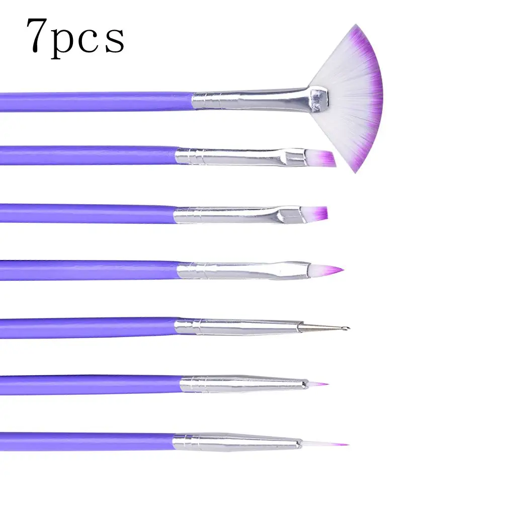 Новинка 3 шт. и 7 шт. набор кистей для дизайна ногтей инструмент для рисования точек на ногтях исчезающая кисть для рисования акриловая ручка для рисования УФ-Гель-лак для маникюра - Цвет: 7 pcs nail brush