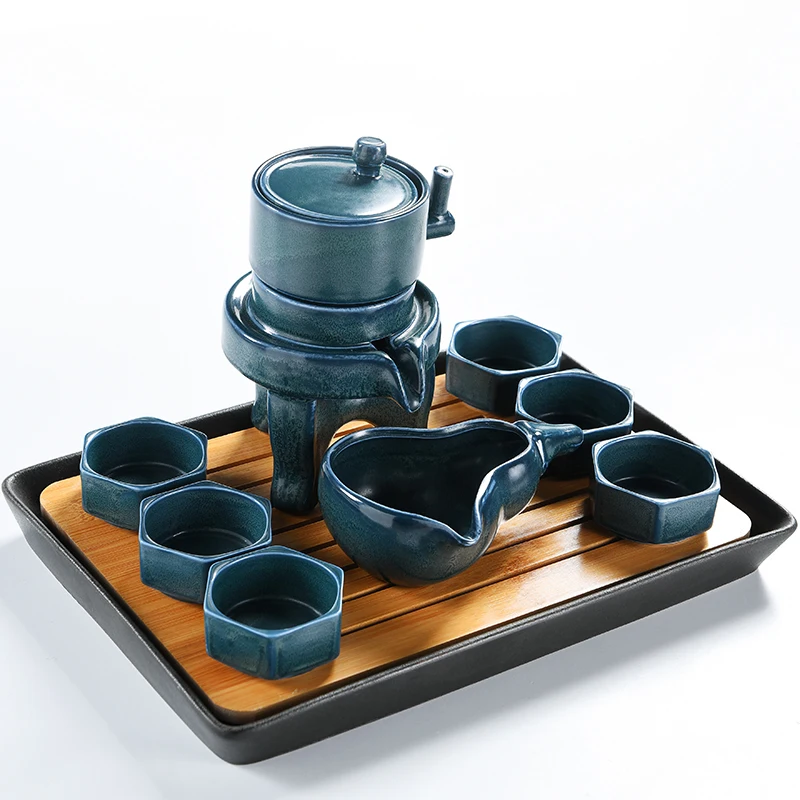 Чайный набор, автоматический, для ленивых, для приготовления чая, для применения, Современная Бытовая Посуда, костюм, каменная мельница, керамический чайник, чайные наборы кунг-фу - Цвет: see chart