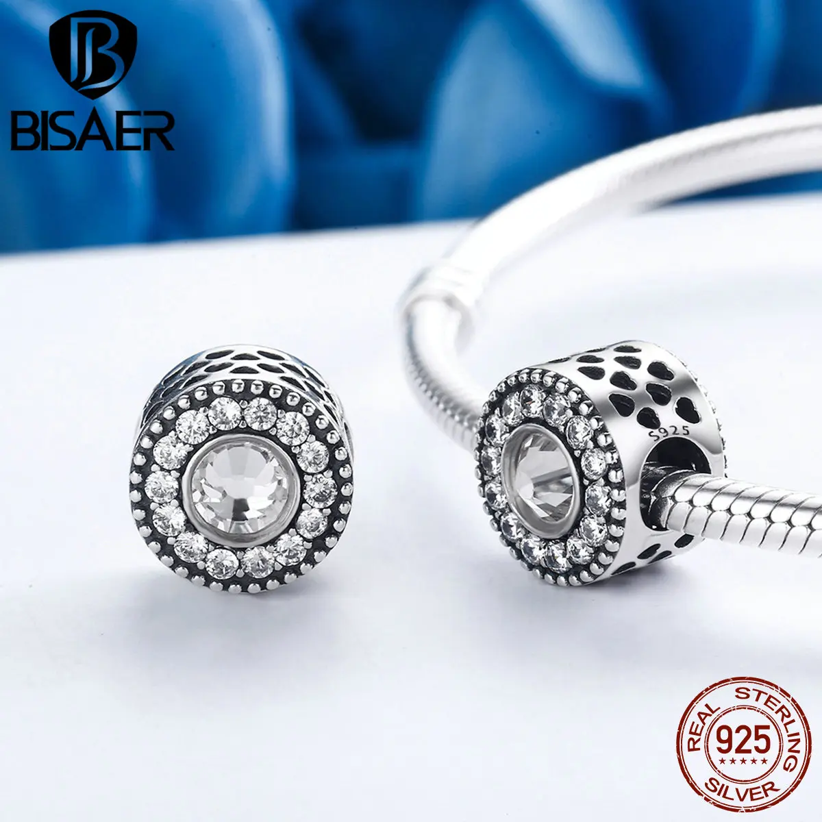 

New Arrival 925 Sterling Silver Gorgeous Rhymes Round Beads Fit Original BISAER Bracelets Authentic Original Jewelry ECC267