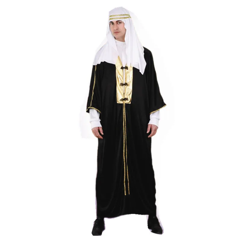 New Cosplay Halloween costume masquerade costume black robe Arab prince of Dubai Indian costume