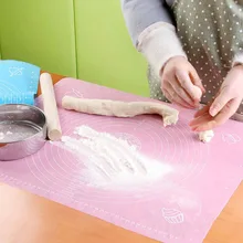 Большой силиконовый коврик для выпечки для духовки масштаба коврик для раскатки теста выпечки ролик для помадки коврик для мучных изделий антипригарным жаропрочная посуда, Кулинария Инструменты