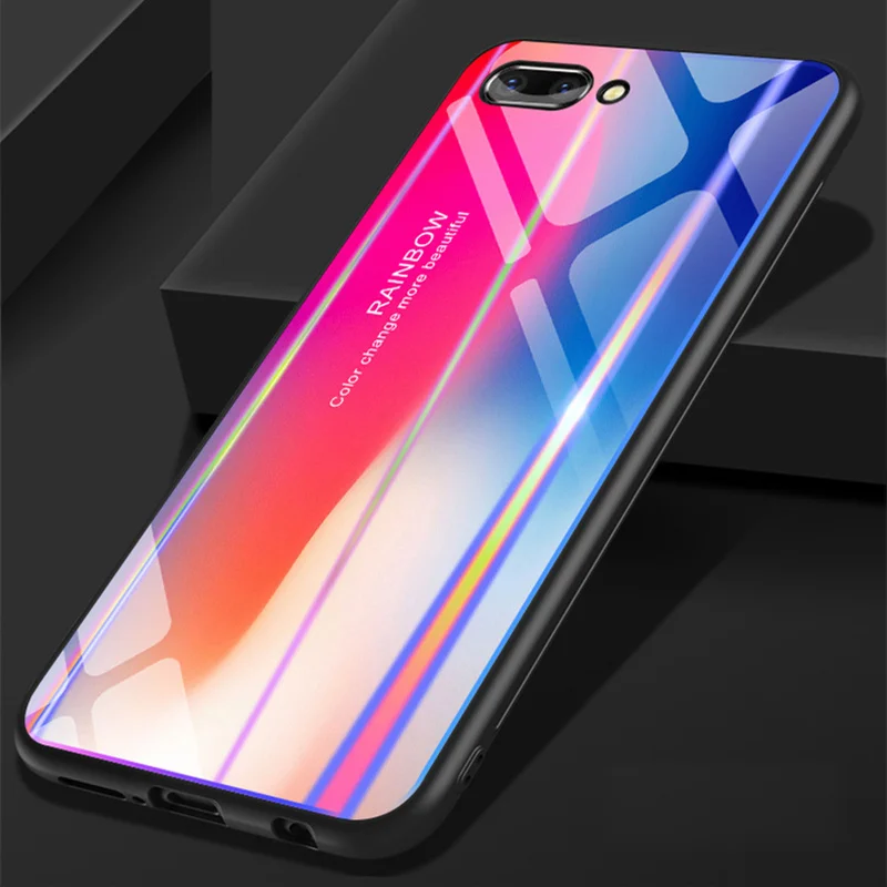Чехол для Huawei Honor 10 чехол из закаленного стекла Play 8X градиентный цвет Aurora P20 Mate 20 Pro