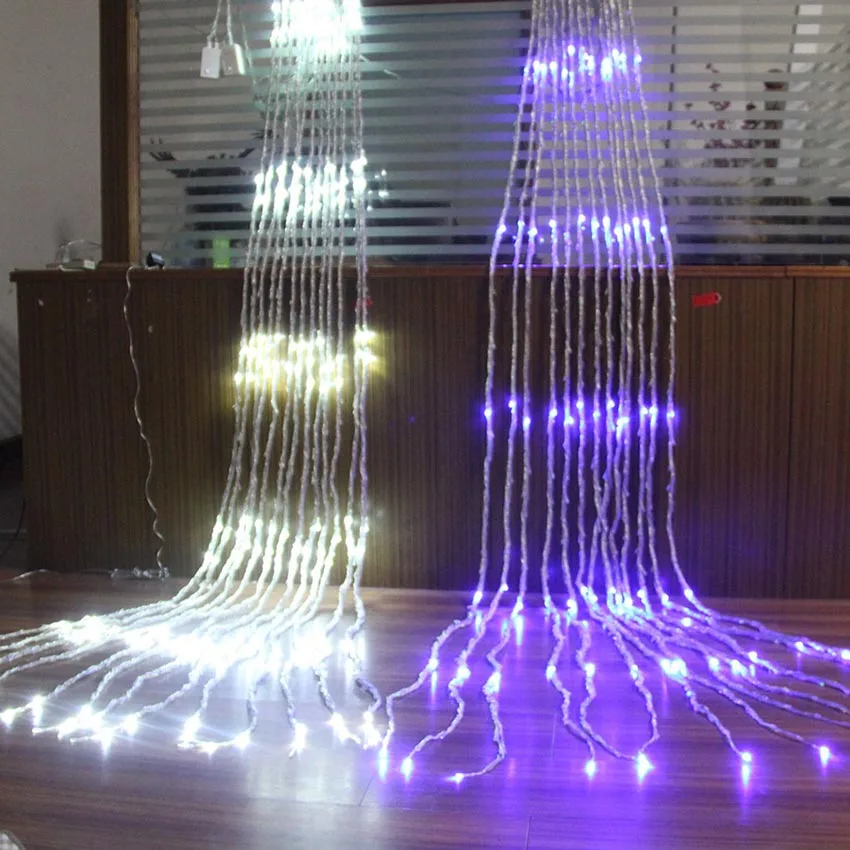 6X3 M 640 светодиодный штора с рисунком водопада сосулька свет метеоритный дождь эффект Праздничная гирлянда рождественские светильники для свадебной вечеринки