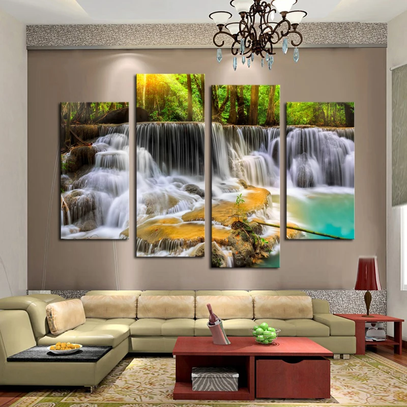 The Waterfall With Tree(30x60-2,30x80-2)