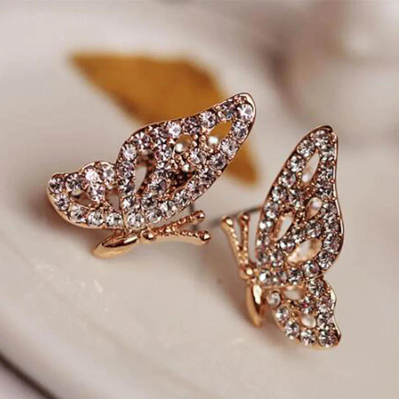 

2019 New Luxury AAA Cubic Zirconia Birthstone Butterfly Stud Earrings For Women Fashion Crystal Stone Jewelry Womens Accessories
