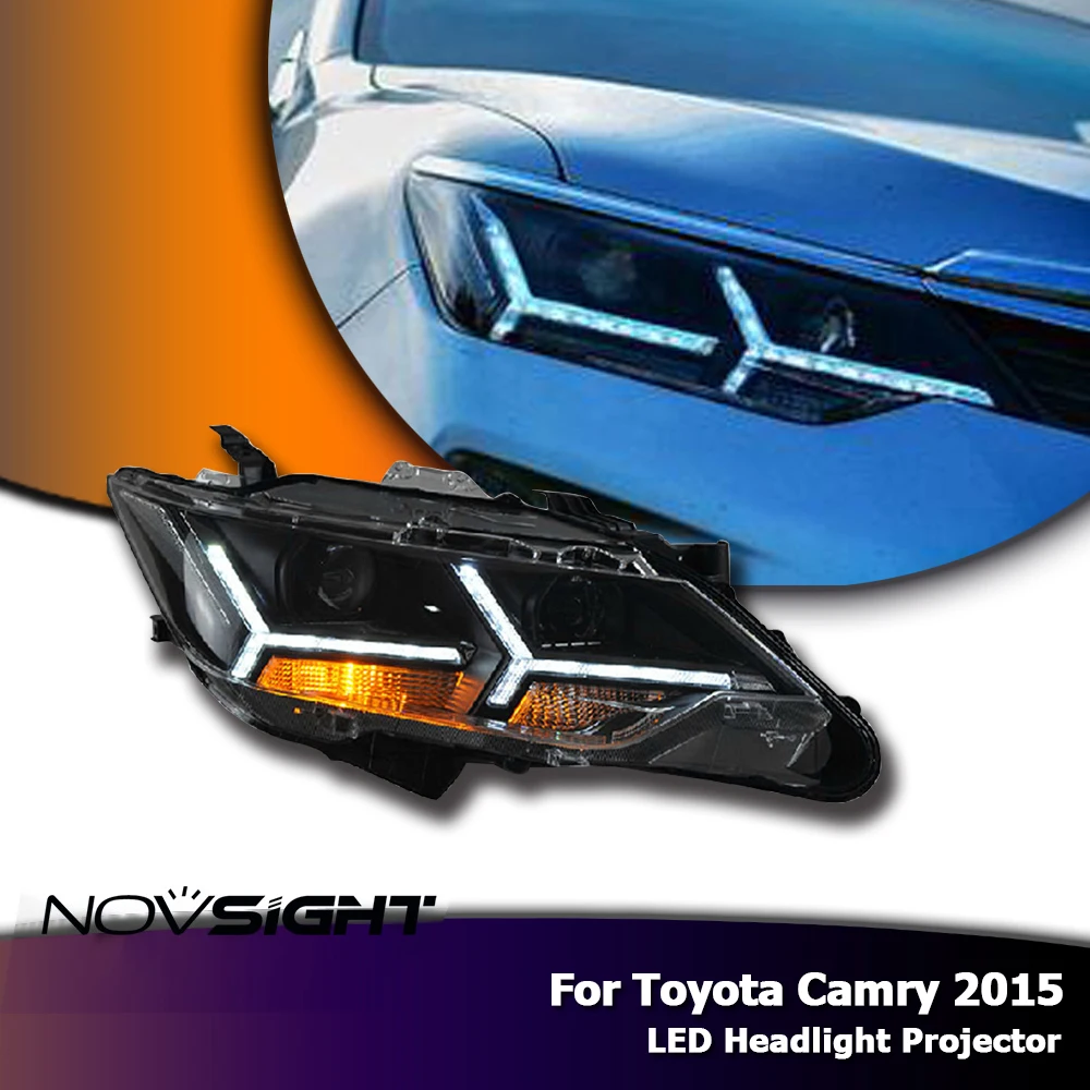 NOVSIGHT 2X светодиодные фары в сборе DRL комплект противотуманных фар для Toyota Camry 2015|drl