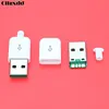 Cltgxdd-1 Uds. De conector USB 2,0, enchufe tipo A macho de 4 pines, adaptador de montaje, carcasa de plástico blanco y negro para conexión de datos ► Foto 3/6