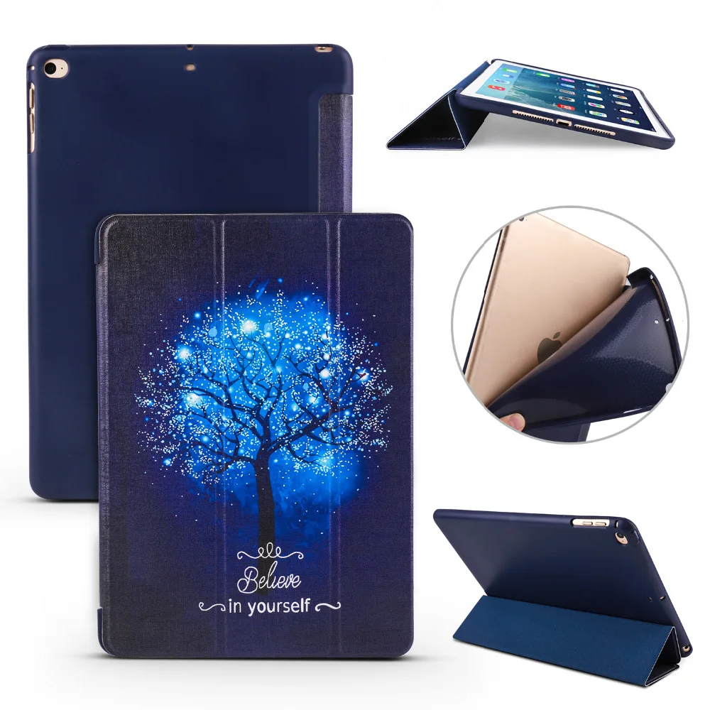 

For iPad 9.7 Case PU Leather Shockproof Soft Hybrid Silicone Folding Stand Case Cover for iPad 5th 6th Generation 2017 2018