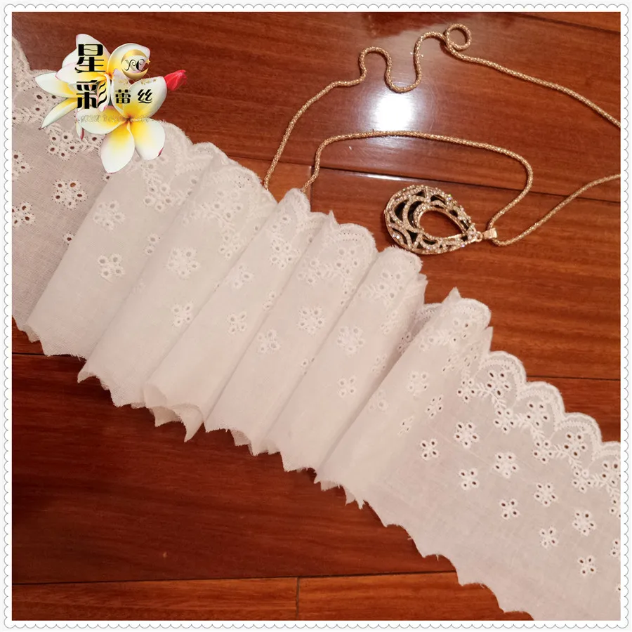 

10cm 100% Cotton Carvings Hole Plain Stitch Embroidery Lace Cotton Accessories for Dress Home Decoration Sheet floral fabric