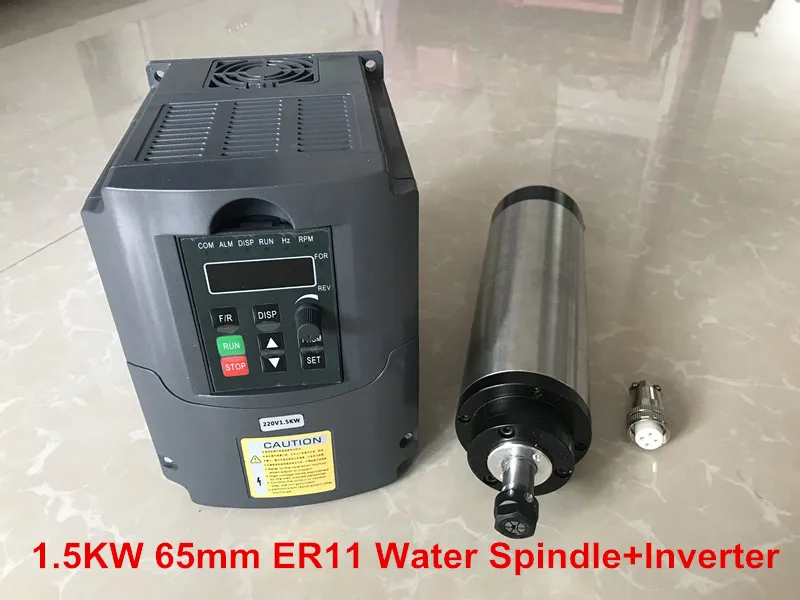 1.5KW ЧПУ шпиндель мотор шпинделя охлаждаемого водой 65/80 мм ER11/16 + 1.5KW/220 В VDF инвертор