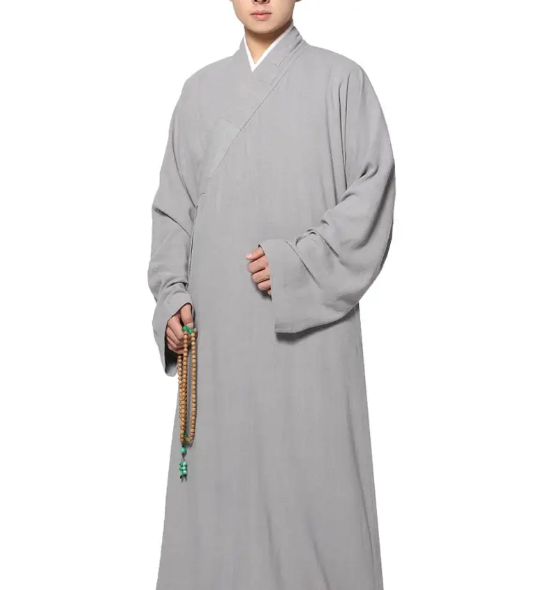 Унисекс Хлопок и лен буддийские монахи Шаолинь халаты буддизм одежда медитация кунг-фу дзен Lay костюмы халат униформа