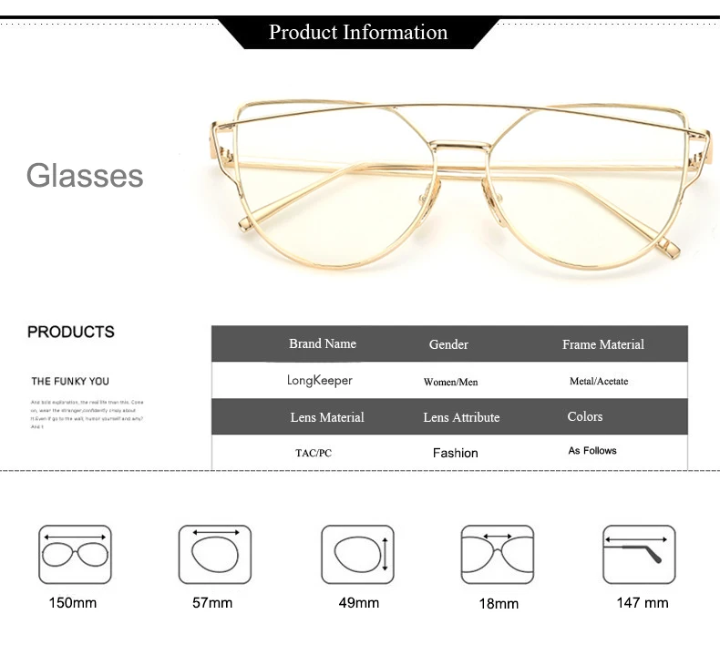 Длинный Хранитель Горячая оправа для очков в стиле кошачьи глаза женские брендовые дизайнерские двухлучевые металлические оправы для очков прозрачные модные очки Прямая поставка