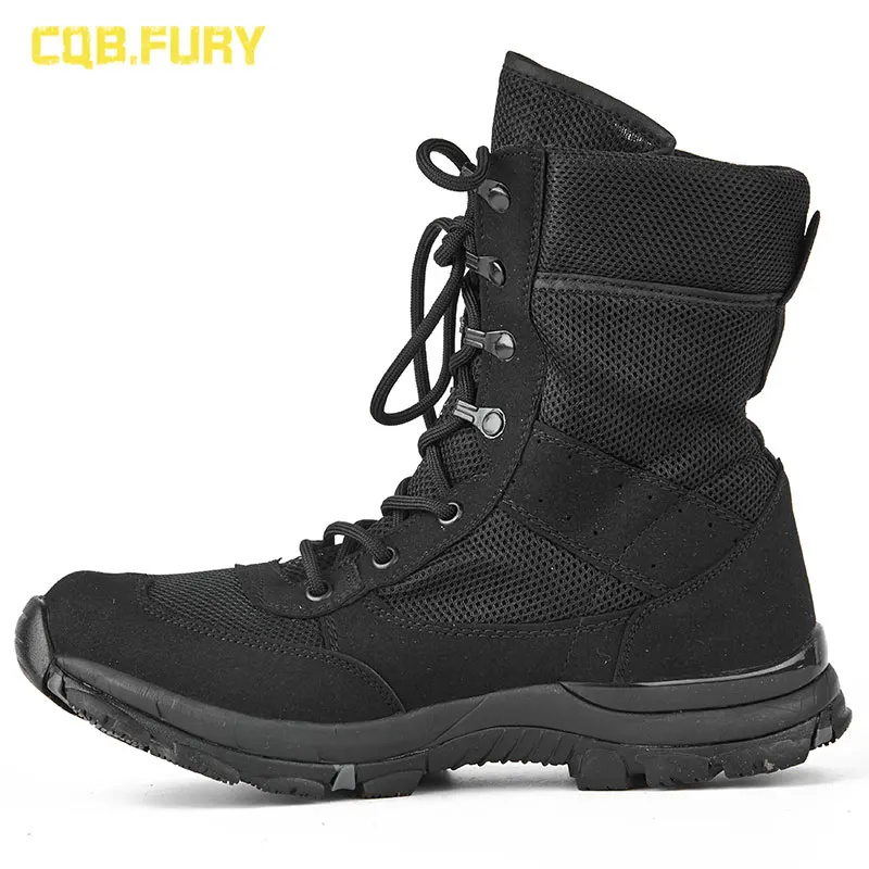 Cqb. Fury Taktische Militarische Armee Mesh High Top Casual Arbeit Schuhe Herren Swat Stivaletto Da Combattimento Alla Caviglia