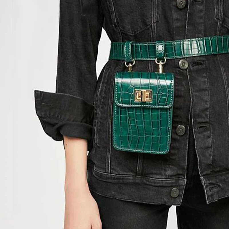 

Fanny Pack Animal Print Alligator Waist Bag Women Luxury Brand Leather 2019 Spring High Quality Small Belt Bag Drop Shipping