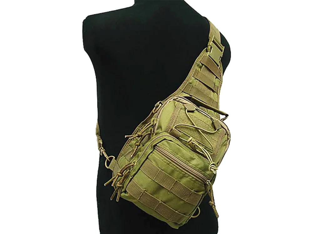 Tactical Molle Utility 3 Ways Shoulder Sling Pouch Backpack Chest Bag Small Tan-in Pouches from ...