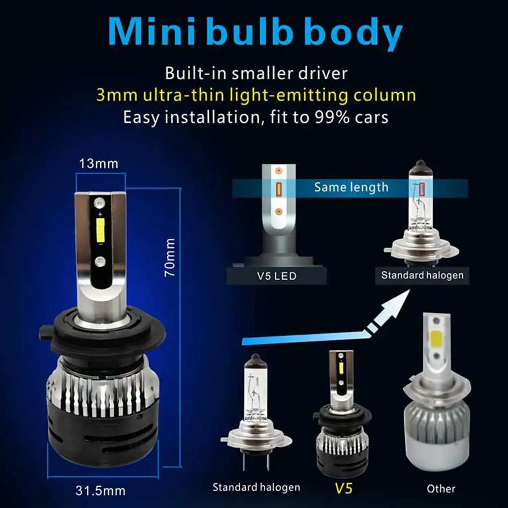 Buy H7 LED 2018 Bulb for Auto H11 H8 LED Bulbs Flip