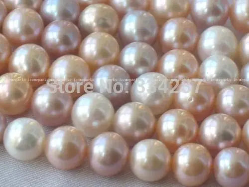

Hot sell ->@@ Wholesales Genuine Natural Freshwater 15.5" A+ natural multicolor 8.5mm round Necklace Loose Beads -Top quality fr