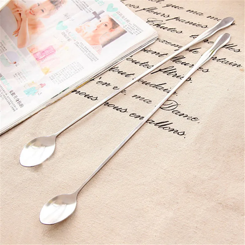 KCASA 1Pc Coffee Stirring Spoon Stainless Steel Gourd Shape Long