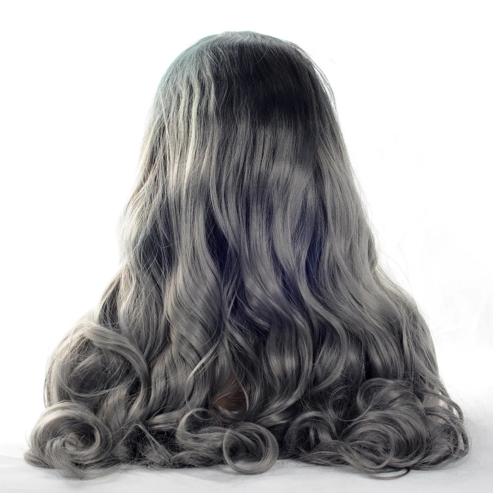 VNICE Ombre темно-серый объемная волна Синтетический Синтетические волосы на кружеве парик натуральный черный серый двухцветный жаропрочных волос парики для для женщин