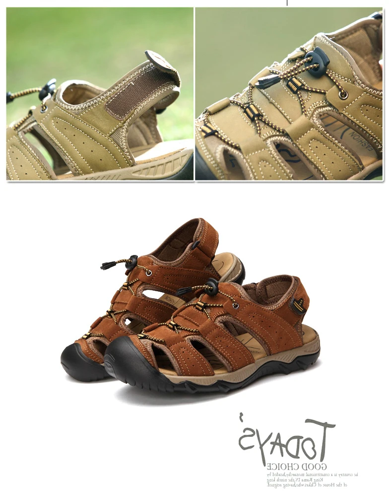 NINYOO/обувь из натуральной кожи; мужские сандалии; тапочки; удобная летняя повседневная обувь; уличные пляжные сандалии размера плюс 4647 48