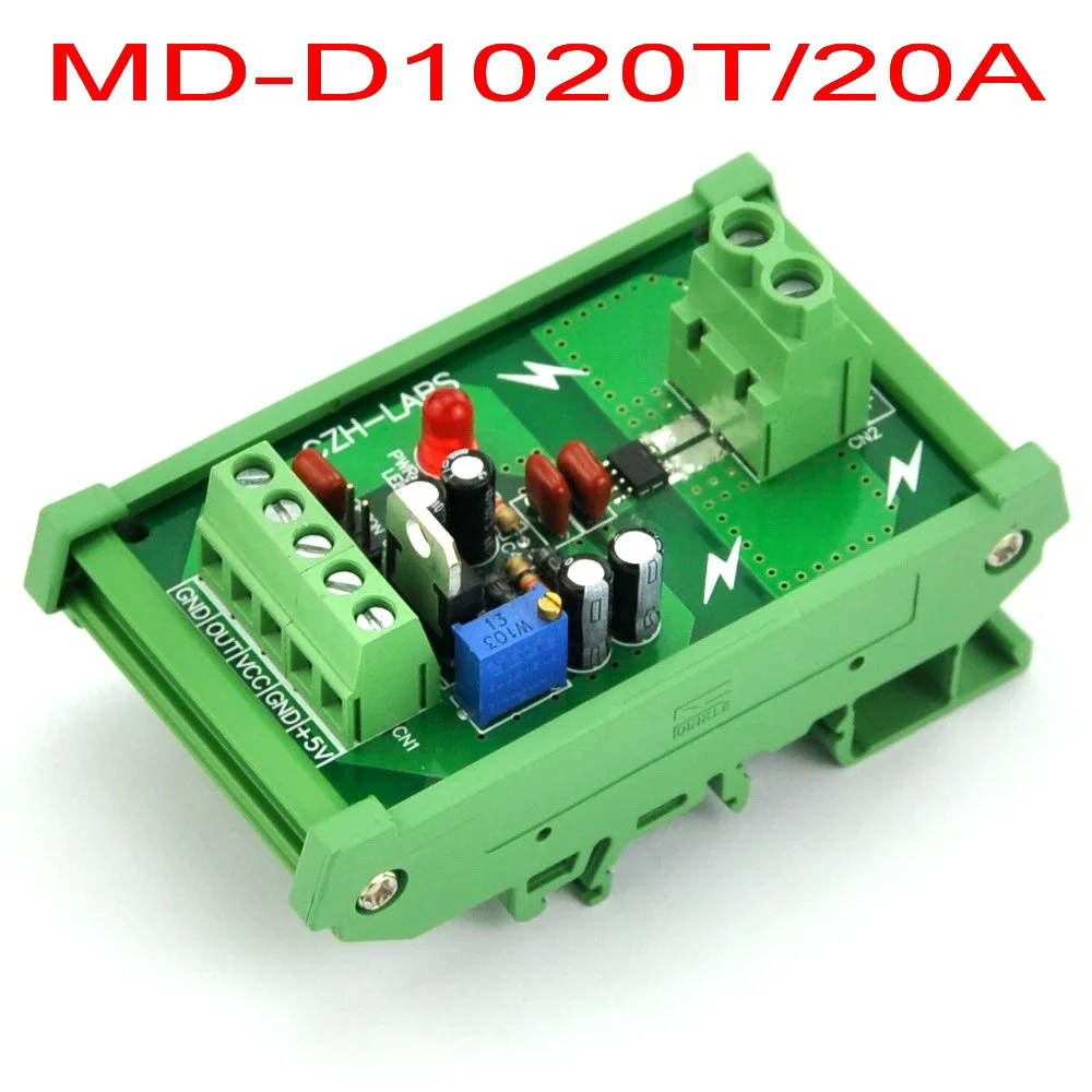 

DIN Rail Mount +/-20Amp AC/DC Current Sensor Module, based on ACS712