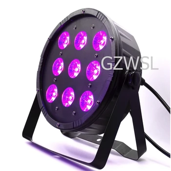 

24pcs/lot New LED Par 64 9* 10w 90w rgbw 4 in 1 dmx plastic stage mini flat par can light /flat par can