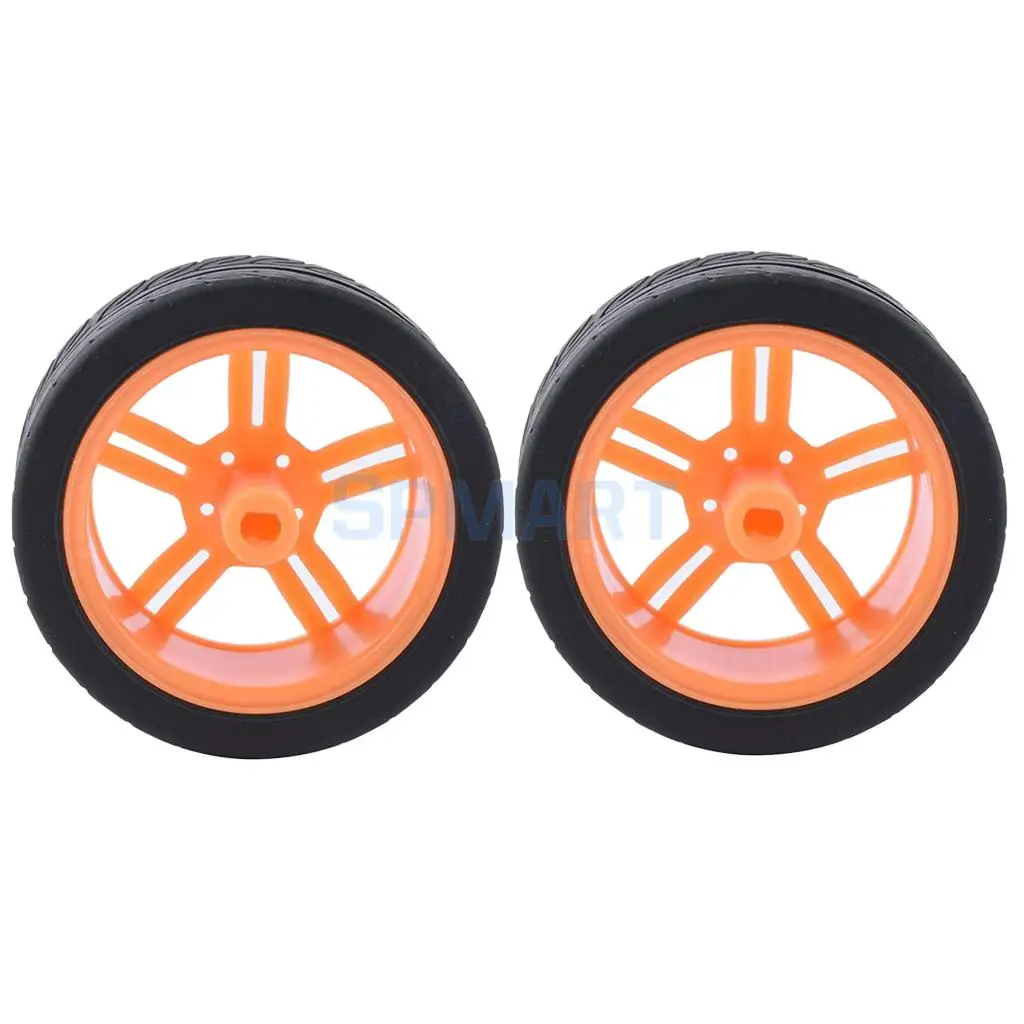 2pcs Rubber Tire TT Motor Car Wheel Smart Car Wheel for Robot Car RC Model Car Kids DIY Toy Car accessories