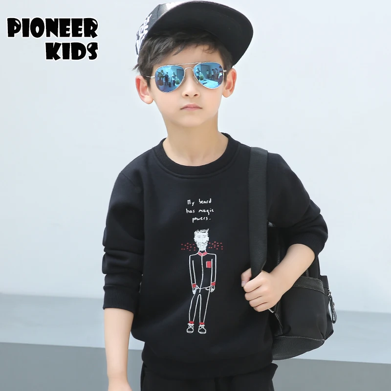 

Pioneer Kids boy Sweatshirt fashion cotton hoodies Print Hoodies Boy Kids Casual Pullover Tops Fleece Inside Clothes