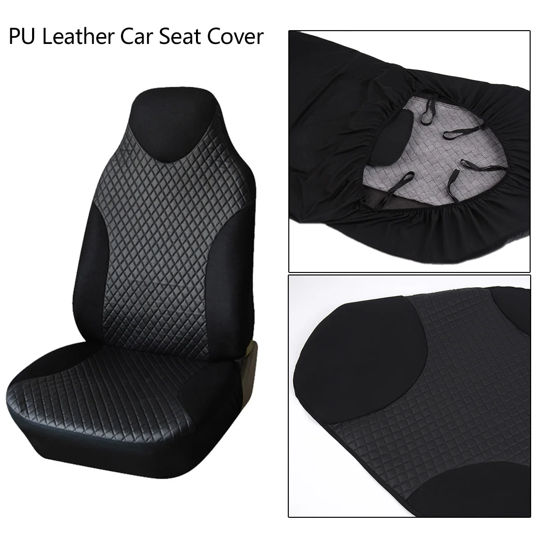 Dewtreetali Universal Front Car Seat Cover PU Leather Car Seat