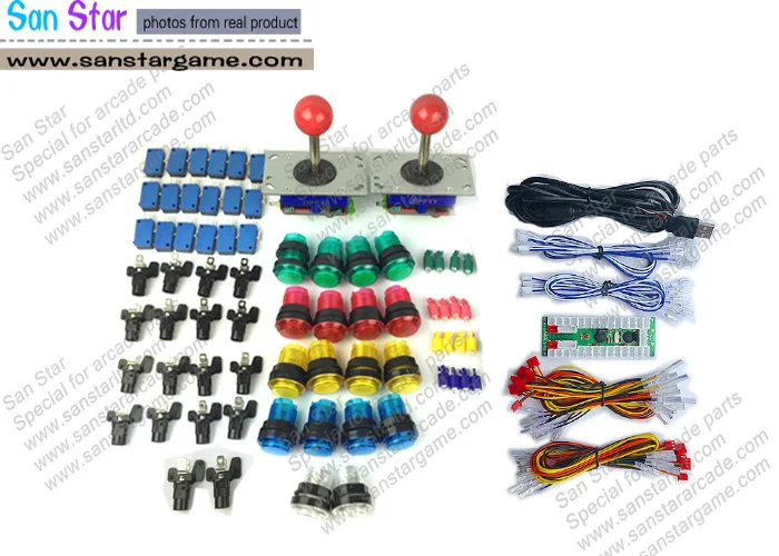 

2 Players Arcade DIY Kits With LED Arcade Controller/Joystick/Illuminated button/Microswitch DIY Arcade parts Bundles