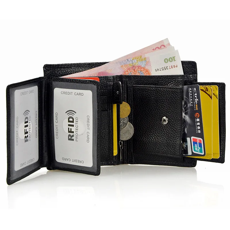 Мужской кошелек из натуральной кожи с RFID блокировкой|men genuine leather wallet|leather walletgenuine