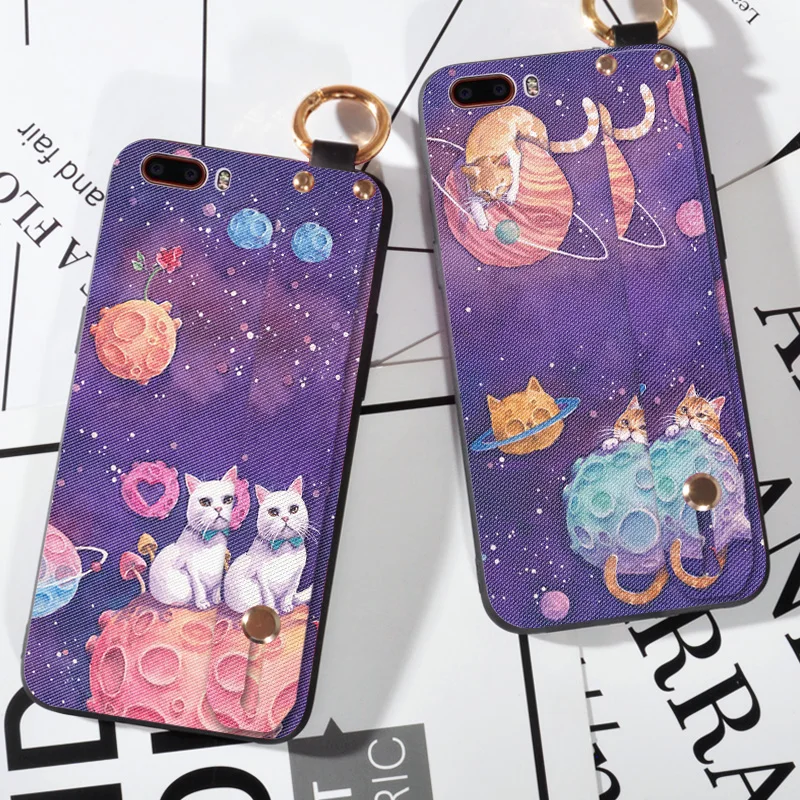 

Cartoon Starry Sky Stand Cases For ZTE Nubia M2 Wrist Strap Ring Cover Capa For Nubia M2 Lite Holder Case