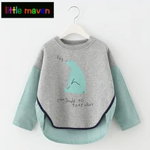 Коллекция года, осенняя Блузка для девочек Вельветовая школьная одежда с принтом медведя для девочек, рубашки для девочек топы, детская одежда школьная форма