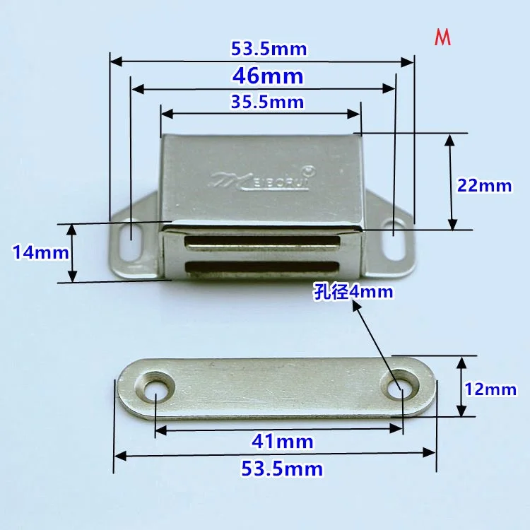 10 шт./лот мебель из нержавеющей стали шкаф Магнитная Дверь защелка Магнитная защелка тонкий Ловец - Цвет: M