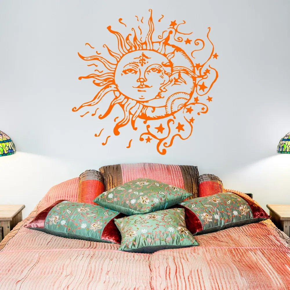 Sun Moon Stars Wall Decals For Bedroom Sun and Moon Wall Decal Ethnic