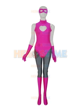 

Hot Pink Custom Superhero Costume spandex zentai suit halloween costume free shipping