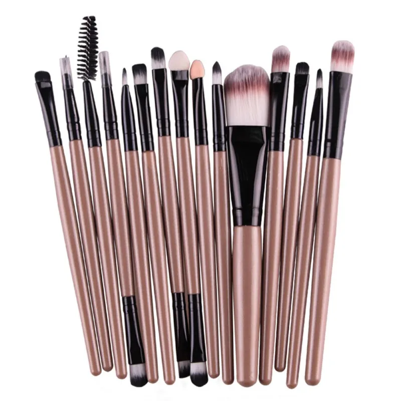 15 pcs/Sets Lip Eyebrow Brush Kits Tools Eye Shadow Cosmetic Makeup