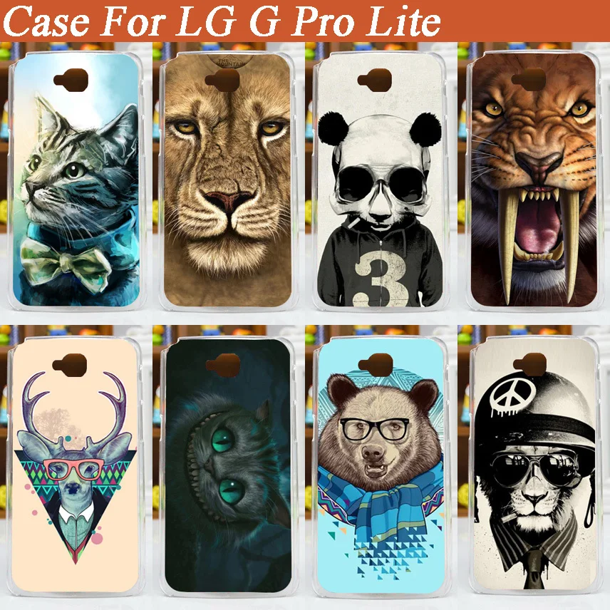 Модный хит продаж цветной Твердый чехол с изображением животных для LG g pro lite D684 D686