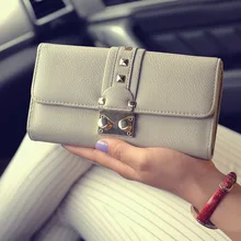 2016 High Quality Women Wallets Leather Long Ladies Luxury Purse ladies Designer Wallets Famous Brand Woman Wallet carteras